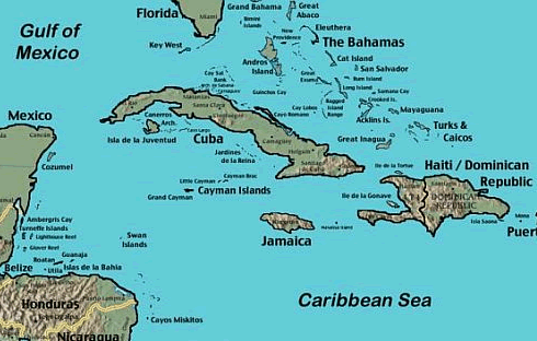 Cayman inseln karte karibik